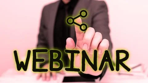 Conceptual display Webinar. Word for defined as seminar conducted over the 스톡 사진