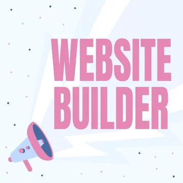 Conceptual display Website Builder. Word for construction of websites without 스톡 일러스트