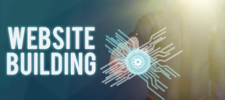 Conceptual display Website Buildingtools that typically allow the construction Foto stock