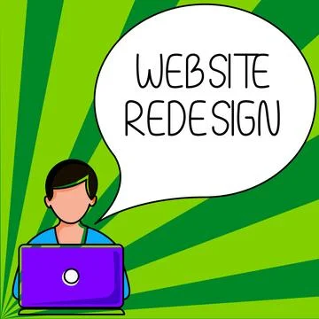 Conceptual display Website Redesign. Internet Concept modernize improver or Illustrazione stock