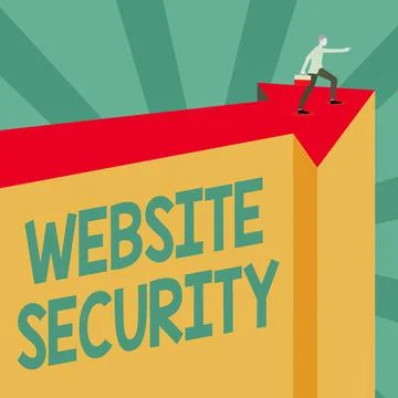 Conceptual display Website Security. Word for critical component to protect and Stock Illustration