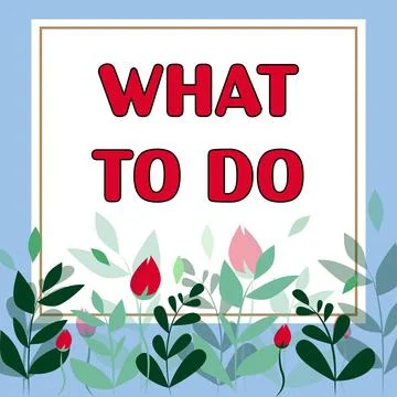 Conceptual display What To Do. Concept meaning asking someone advice about next Illustration
