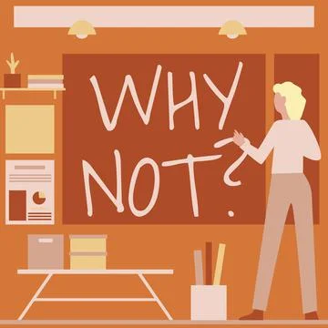 Conceptual display Why Notquestion. Concept meaning it is used to make a Stock Illustration