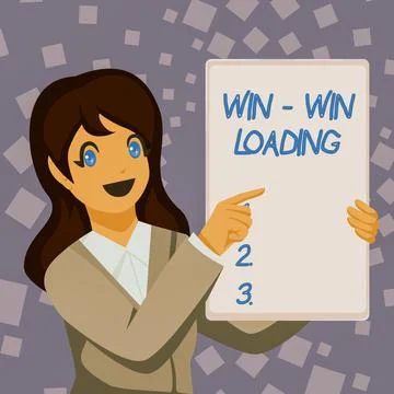 Conceptual display Win win Loading. Concept meaning advantageous or satisfactory イラスト素材