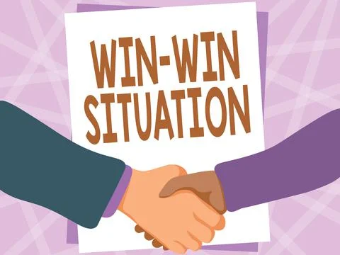 Conceptual display Win Win Situation. Business approach situation where all the Stock Illustration