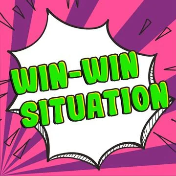 Conceptual display Win Win Situation. Business concept situation where all the 스톡 일러스트