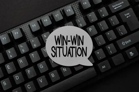 Conceptual display Win Win Situation. Business showcase situation where all the Stock Photos