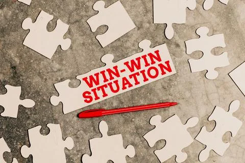 Conceptual display Win Win Situation. Word for situation where all the parties Stock Photos