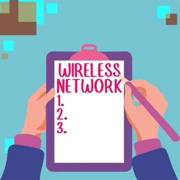 Conceptual display Wireless Network. Business approach computer network that Stock Illustration