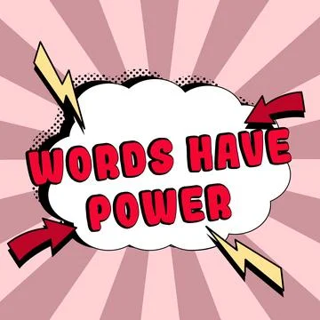 Conceptual display Words Have Power. Word for Energy Ability to heal help hinder Ilustración de archivo