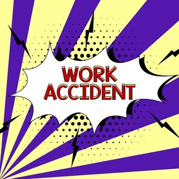 Conceptual display Work Accident. Conceptual photo Mistake Injury happened in Stock Illustration