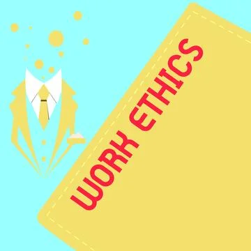 Conceptual display Work Ethics. Conceptual photo A set of values centered on the Illustrazione stock