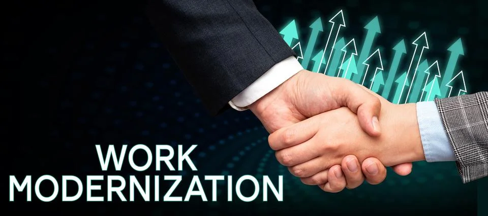 Conceptual display Work Modernization. Internet Concept changing product service Foto stock