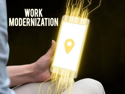 Conceptual display Work Modernization. Word Written on changing product service Foto stock