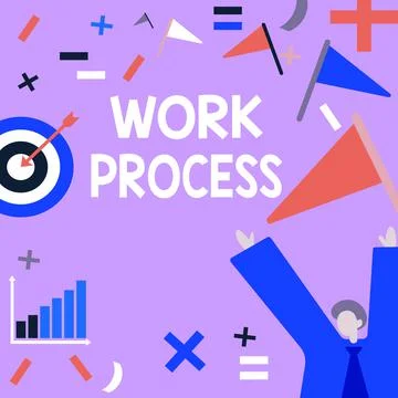 Conceptual display Work Process. Business idea Standard procedures how to handle Stock Illustration