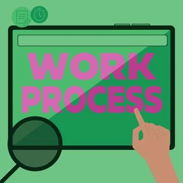 Conceptual display Work Process. Internet Concept Standard procedures how to Stock Illustration