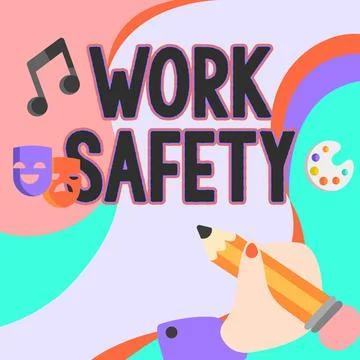 Conceptual display Work Safety. Internet Concept preventive measures applied by Stock Illustration