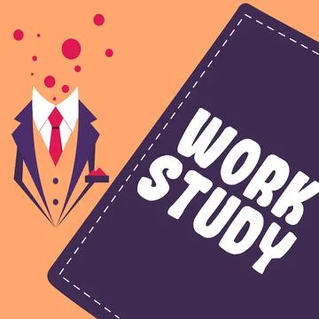 Conceptual display Work Study. Business showcase college program that enables 库存插图