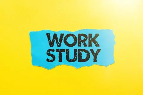 Conceptual display Work Study. Business overview college program that enables 스톡 사진