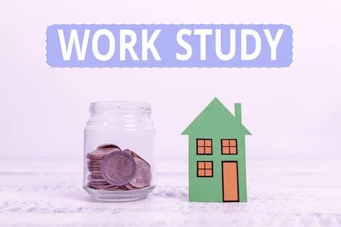 Conceptual display Work Study. Word Written on college program that enables 스톡 사진