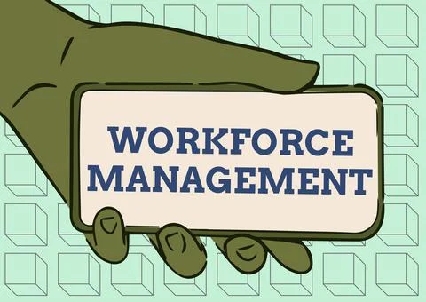 Conceptual display Workforce Management. Word for use to optimize the Stock Illustration