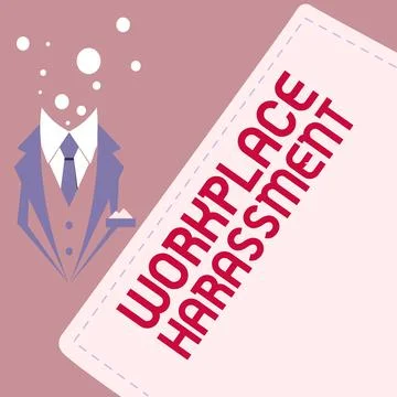 Conceptual display Workplace Harassment. Internet Concept Different race gender Stock Illustration