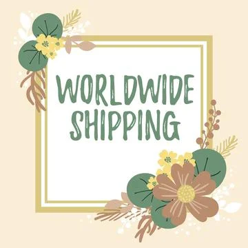 Conceptual display Worldwide ShippingSea Freight Delivery of Goods International 스톡 일러스트