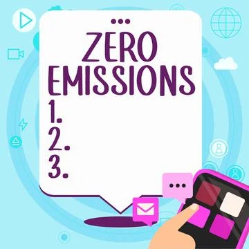 Conceptual display Zero Emissions. Business concept emits no waste products that Stock Illustration