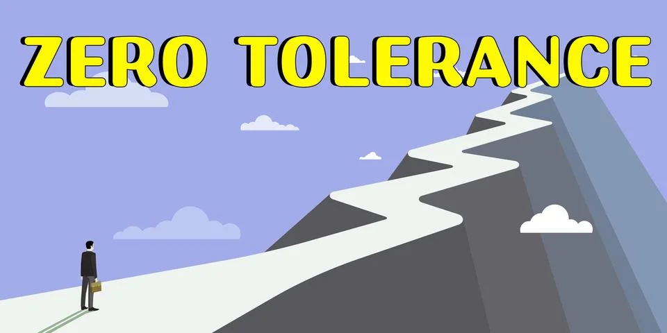 Conceptual display Zero Tolerance. Word for refusal to accept antisocial Stock Illustration