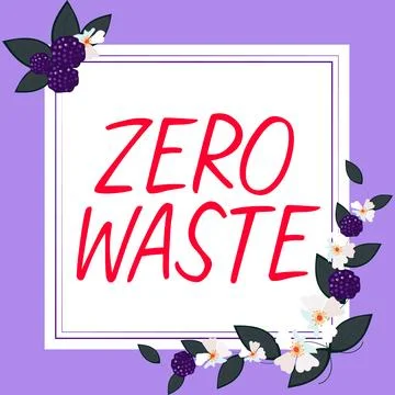 Conceptual display Zero Waste. Internet Concept industrial responsibility Illustrazione stock