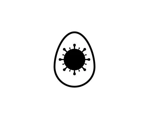 Conceptual Easter icon design with Easter egg and corona virus. poster design Stock Illustration