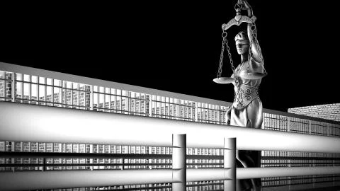 Conceptual example on existence in prison 3d rendering Stock Illustration