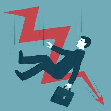 Conceptual of a failure or money problem. Vector image 스톡 일러스트