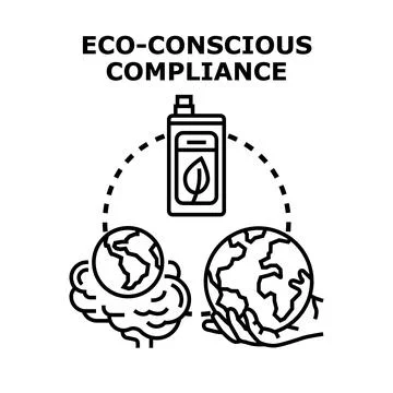 Conceptual flat vector illustration depicting sustainable thinking, green bus Stock Illustration