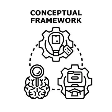 Conceptual framework developing creative business solutions Stock Illustration