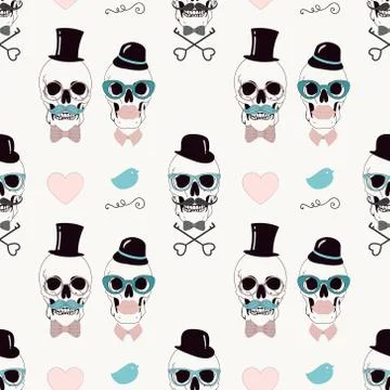 Conceptual Funny Seamless Background Stock Illustration