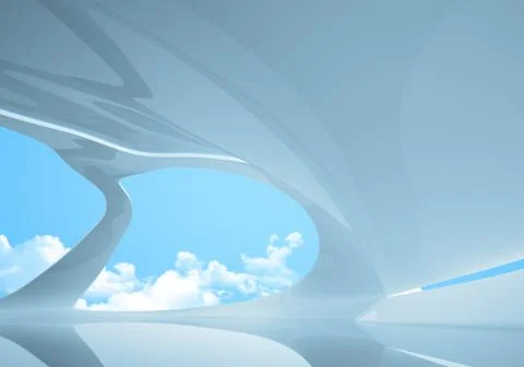 Conceptual future style interior. plenty empty space to place your logo Stock Illustration