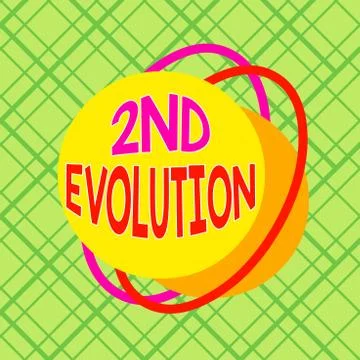 Conceptual hand writing showing 2Nd Evolution. Business photo text change in the Stock Illustration