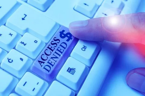 Conceptual hand writing showing Access Denied. Business photo text error message Stockfoto's