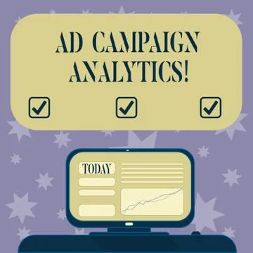 Conceptual hand writing showing Ad Campaign Analytics. Business photo text Stock Illustration