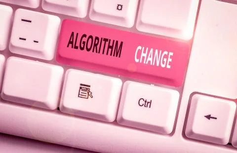 Conceptual hand writing showing Algorithm Change. Business photo showcasing 库存照片