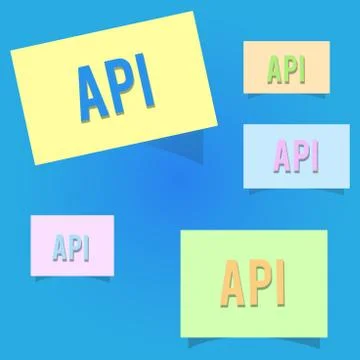 Conceptual hand writing showing Api. Business photo showcasing Tools for イラスト素材
