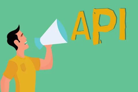 Conceptual hand writing showing Api. Business photo showcasing Tools for 스톡 일러스트