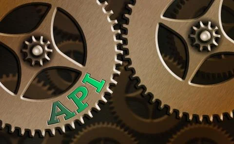 Conceptual hand writing showing Api. Business photo text set of routines 스톡 일러스트