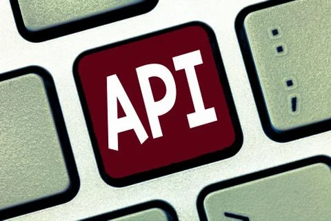 Conceptual hand writing showing Api. Business photo showcasing Tools for buil Stock Photos