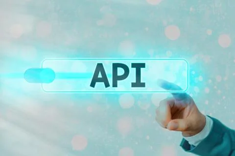 Conceptual hand writing showing Api. Business photo text set of routines Foto stock