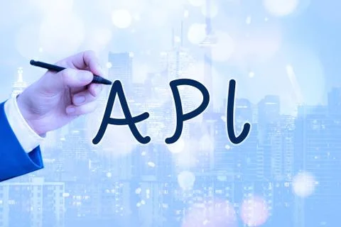 Conceptual hand writing showing Api. Business photo text set of routines Stock Photos