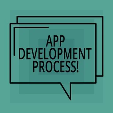 Conceptual hand writing showing App Development Process. Business photo text Stock Illustration