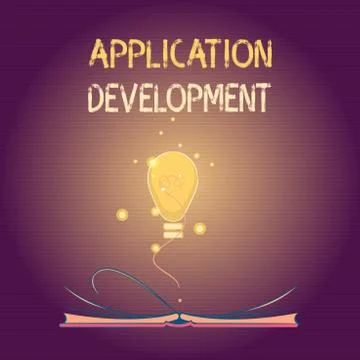 Conceptual hand writing showing Application Development. Business photo text 스톡 일러스트