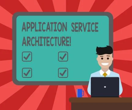 Conceptual hand writing showing Application Service Architecture. Business photo 库存插图